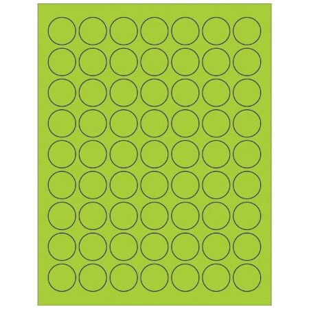 Bsc Preferred 1'' Fluorescent Green Circle Laser Labels, 6300PK BUY00016110